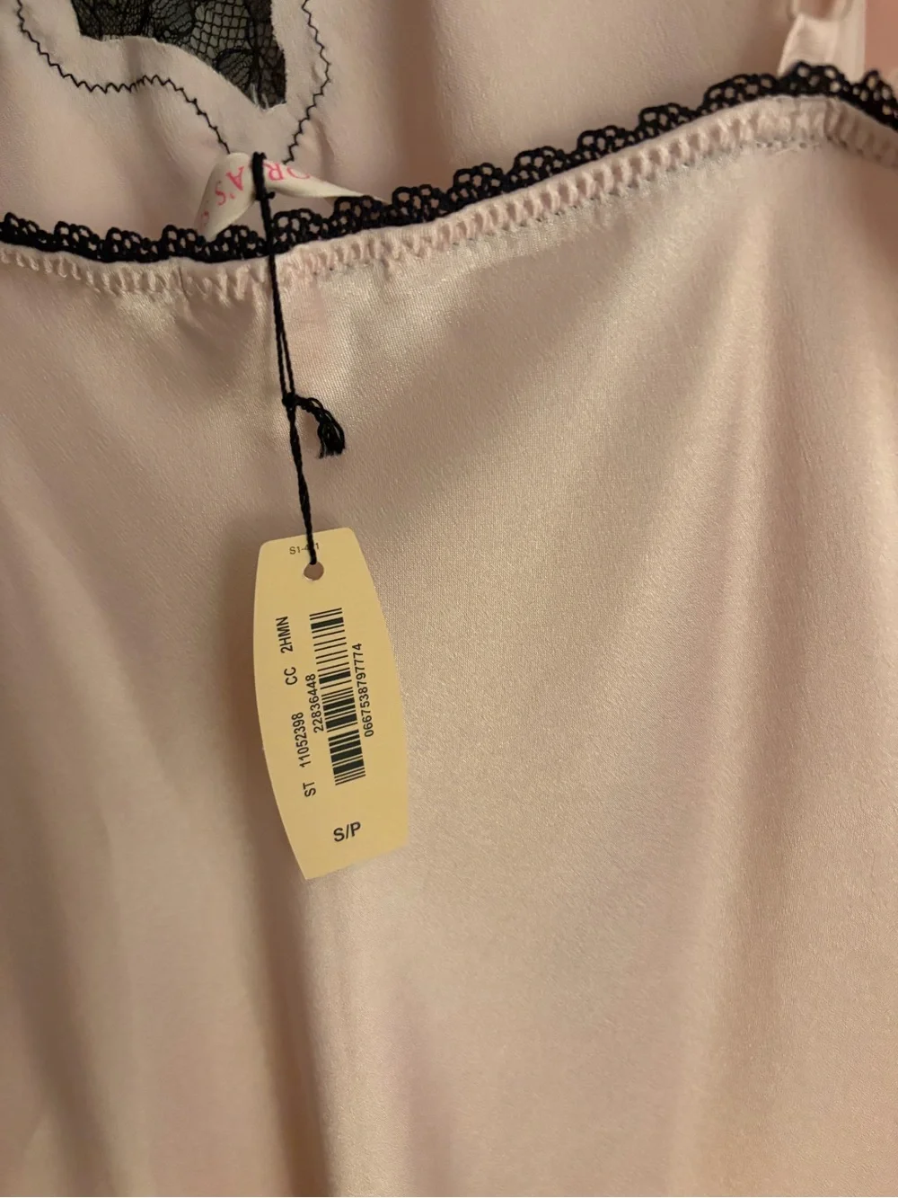 Silky Pink Lace-Trim Slip Dress